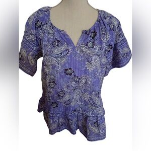 J Jill Purple Paisley Women's Top Sz XS NWT